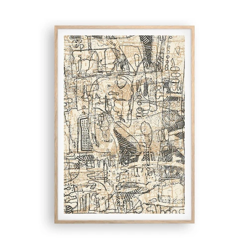 Poster în ramă de stejar deschis - Așteaptă să fie descifrat - 70x100 cm