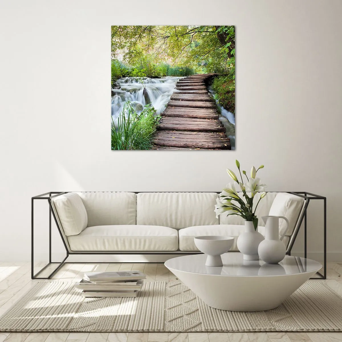 Tablou pe sticlă - Nu este deloc o apă liniștită - 60x60 cm