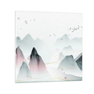 Tablou pe sticlă - Peste vârfuri - 50x50 cm