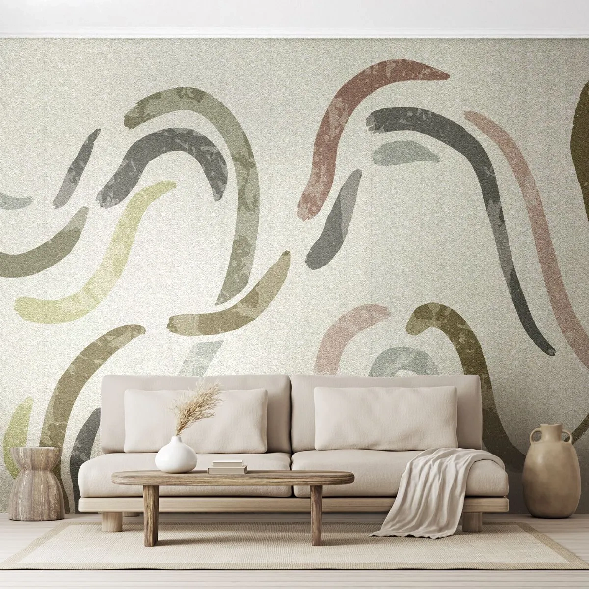 Tapet Premium Canvas - Dansul vesel al abstracției - Pastel, Minimalist, Luminos - 300x210 cm