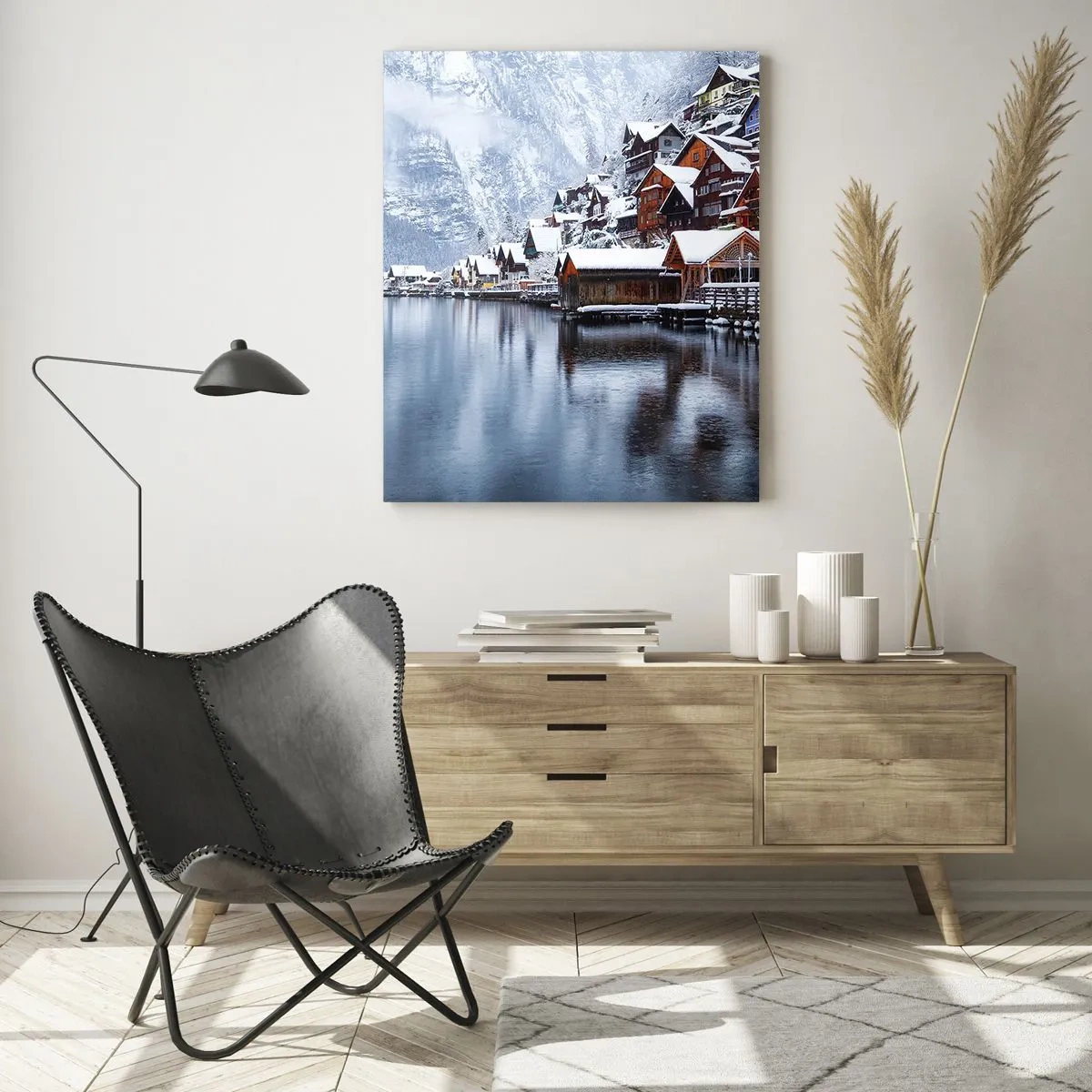 Tablou pe sticlă - În decor de iarnă - 50x70 cm