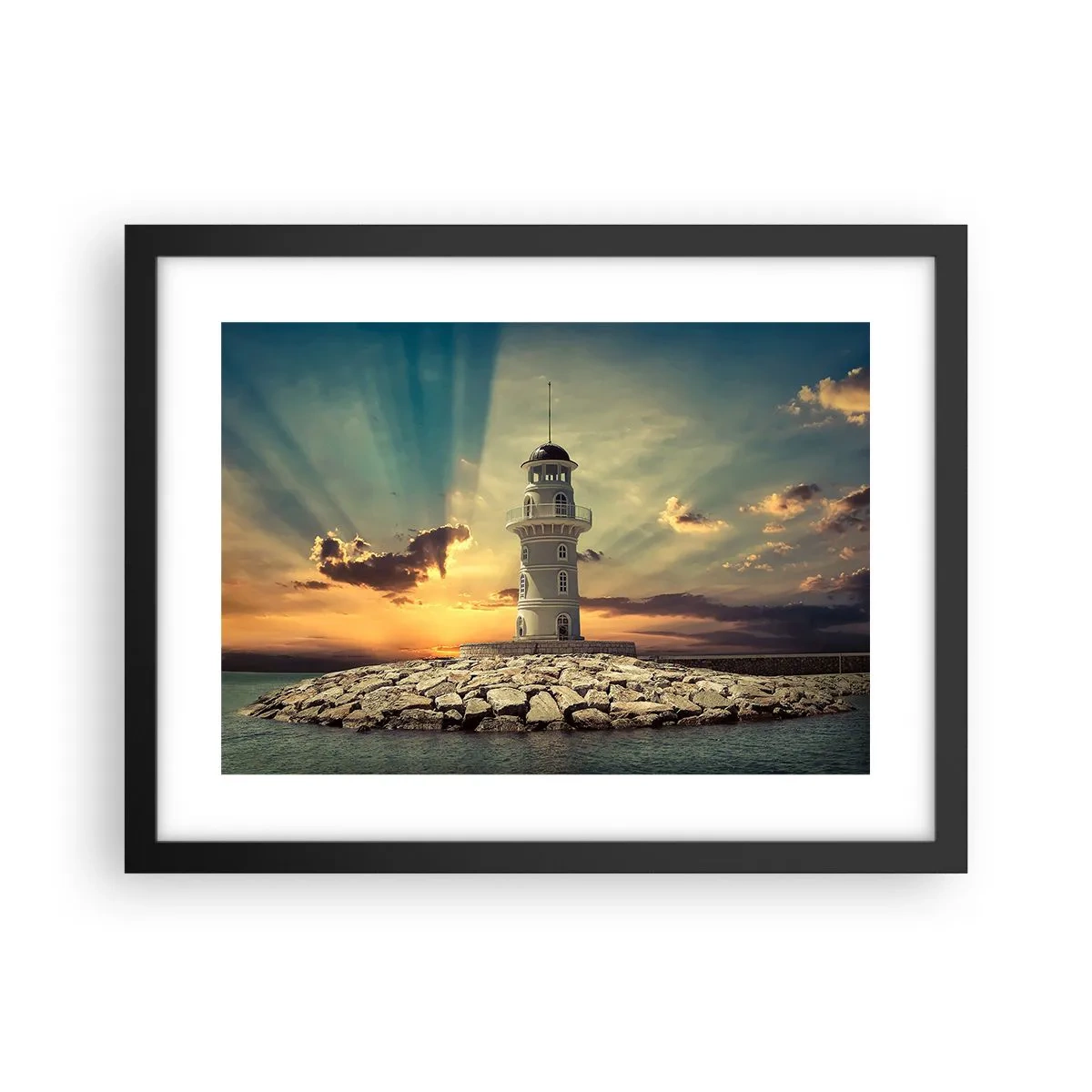 Poster în ramă neagră - Lumină - Bunătate - Frumusețe - 40x30 cm