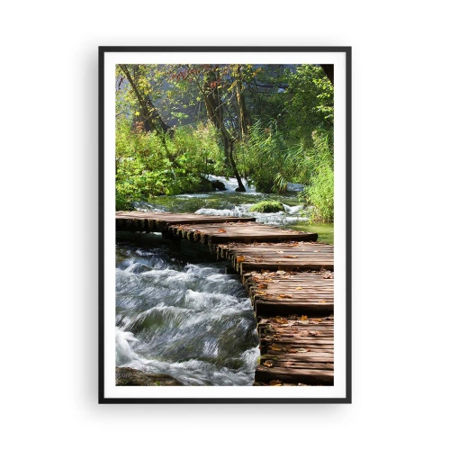 Poster în ramă neagră - Cascadă spumoasă - 70x100 cm