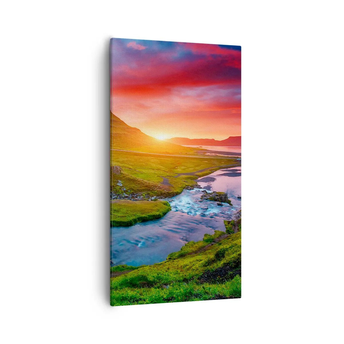 Tablou pe pânză - Islanda - foc și apă - 55x100 cm