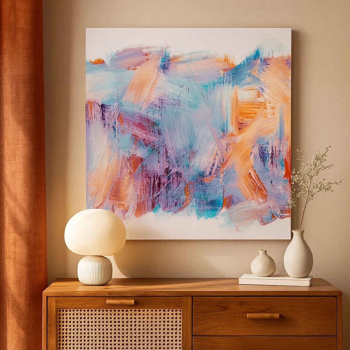 Tablou pe pânză - O dezordine colorată - 30x30 cm