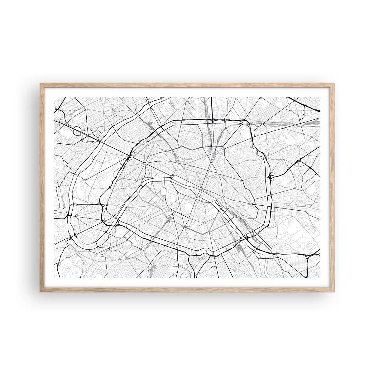 Poster în ramă de stejar deschis - Floarea Parisului - 100x70 cm