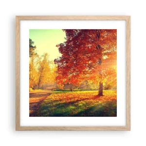 Poster în ramă de stejar deschis - Roșcatul este frumos - 40x40 cm