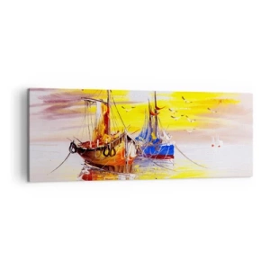 Tablou pe pânză - O binemeritată odihnă în port - 140x50 cm