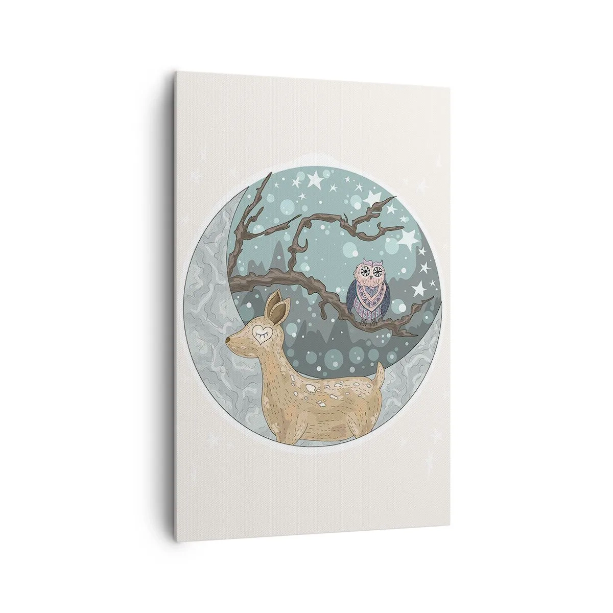 Tablou pe pânză - O noapte în pădure de poveste - 80x120 cm