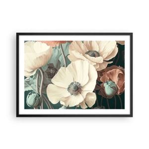 Poster în ramă neagră - Șoapta macilor - 70x50 cm