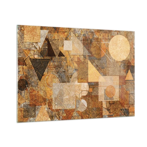 Tablou pe sticlă - Studiu cubist de bronz - 100x70 cm