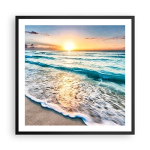 Poster în ramă neagră - Priveliștea cu apus de soare - 60x60 cm