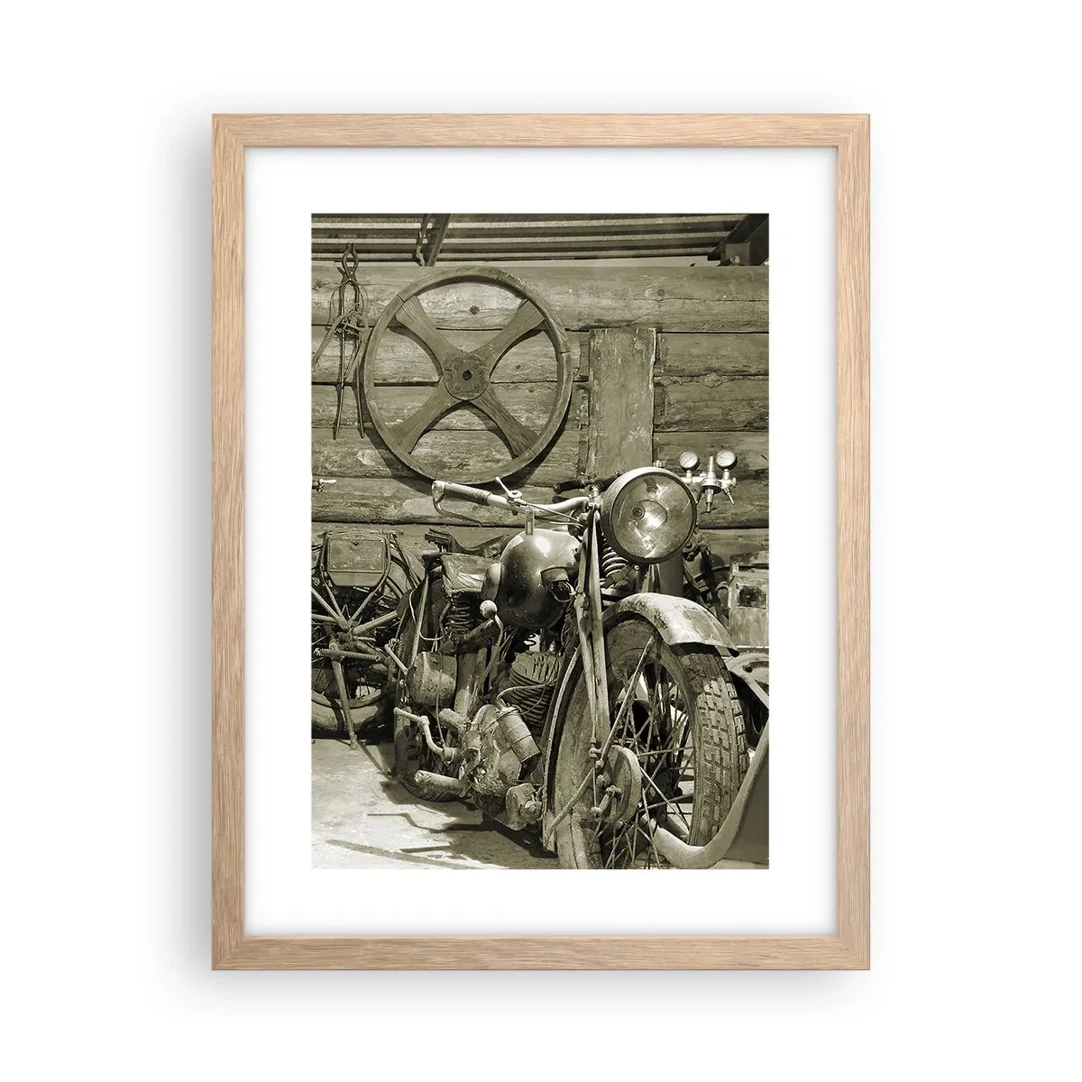 Poster în ramă de stejar deschis - În șopronul unchiului Vlad - 30x40 cm