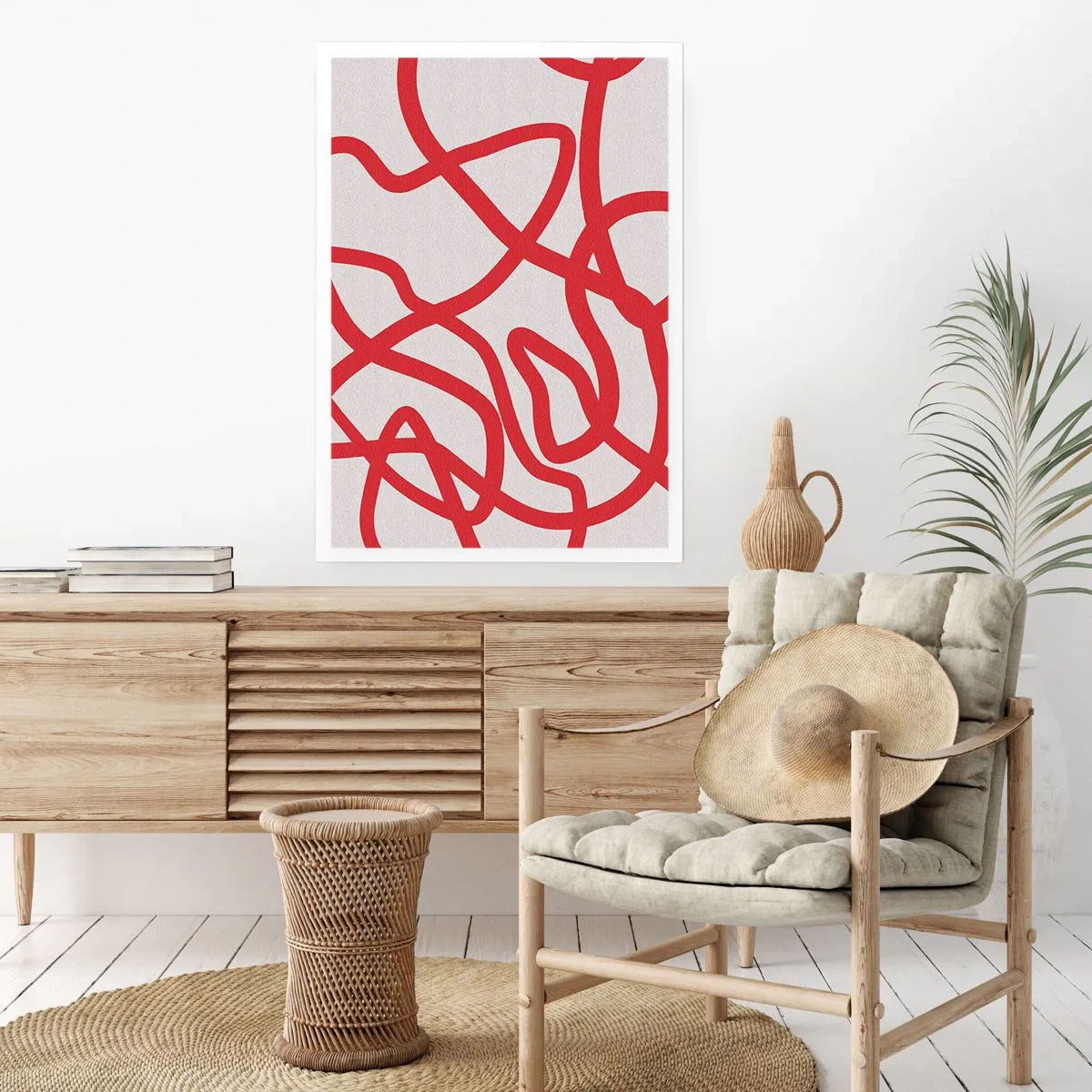 Poster - Roșu pe alb - 70x100 cm