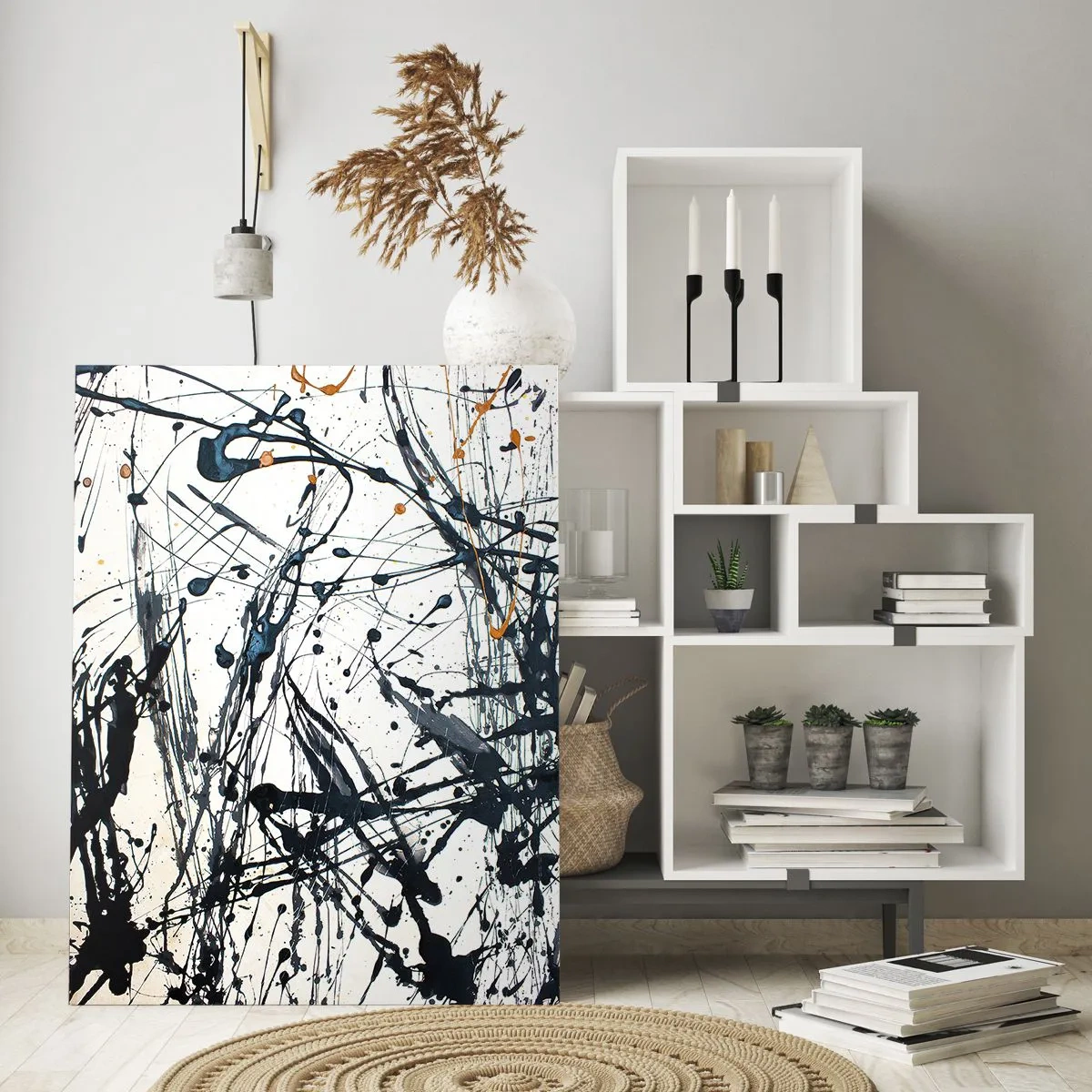 Tablou pe sticlă - Abstracție expresionistă - 50x70 cm