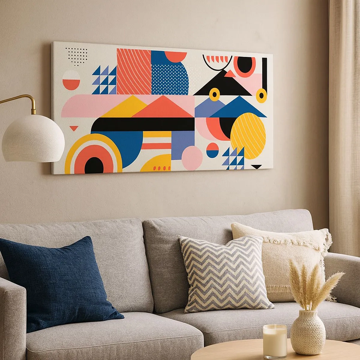 Tablou pe pânză - Compoziție: joacă-te - 100x40 cm