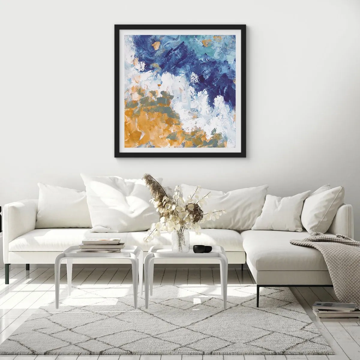Poster în ramă neagră - Dansul elementelor - 30x30 cm