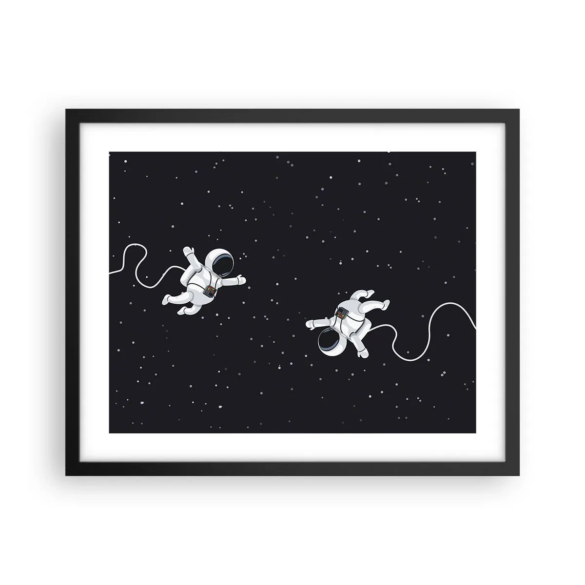 Poster în ramă neagră - Dansul spațial - 50x40 cm