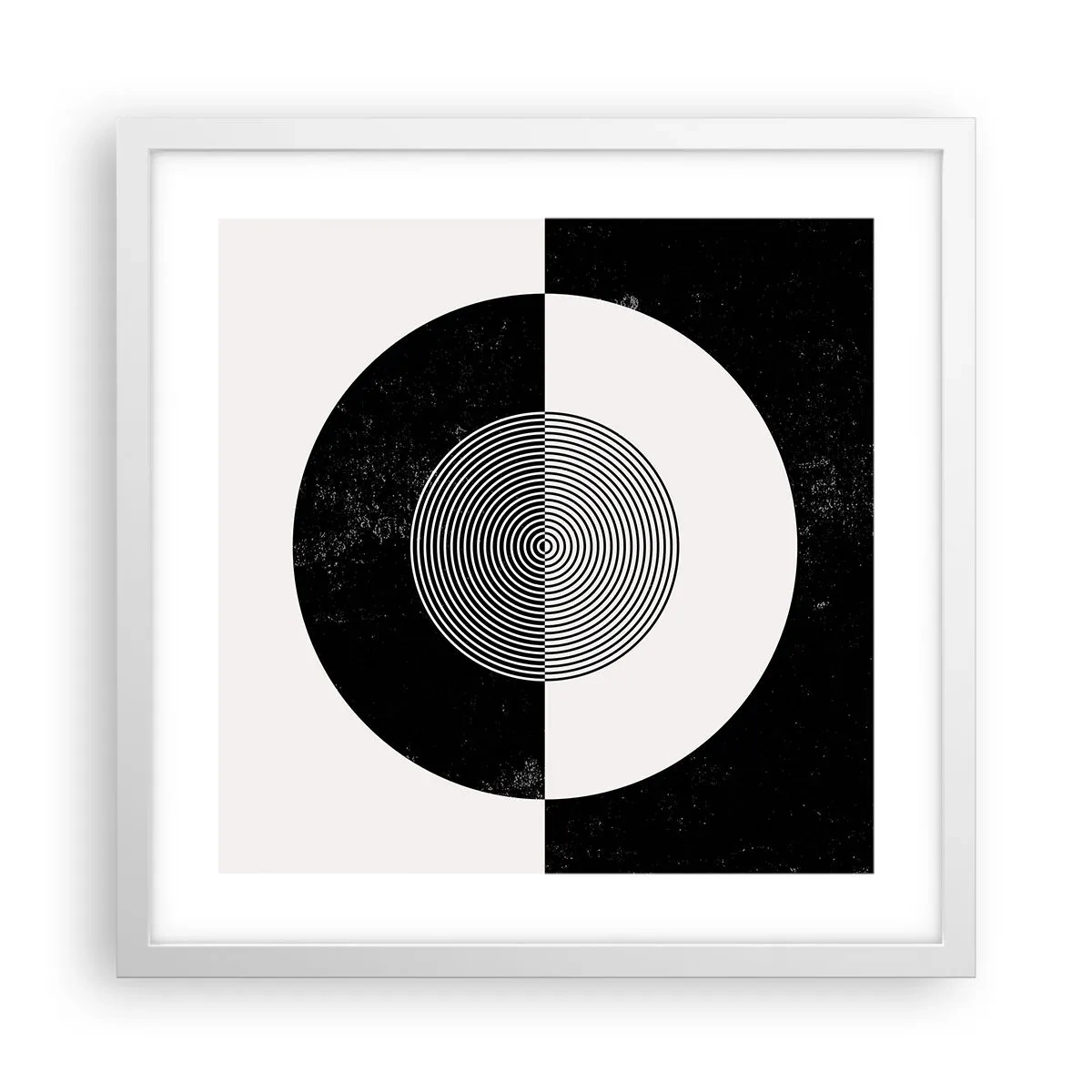 Poster în ramă albă - Armonie în alb și negru - 40x40 cm