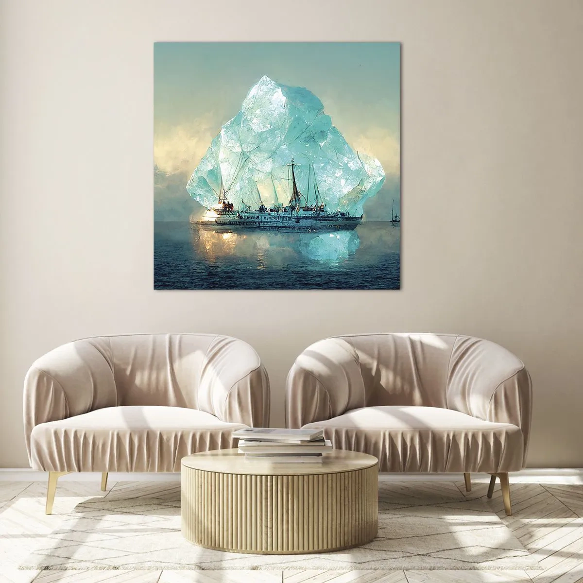 Tablou pe sticlă - Diamant arctic - 50x50 cm
