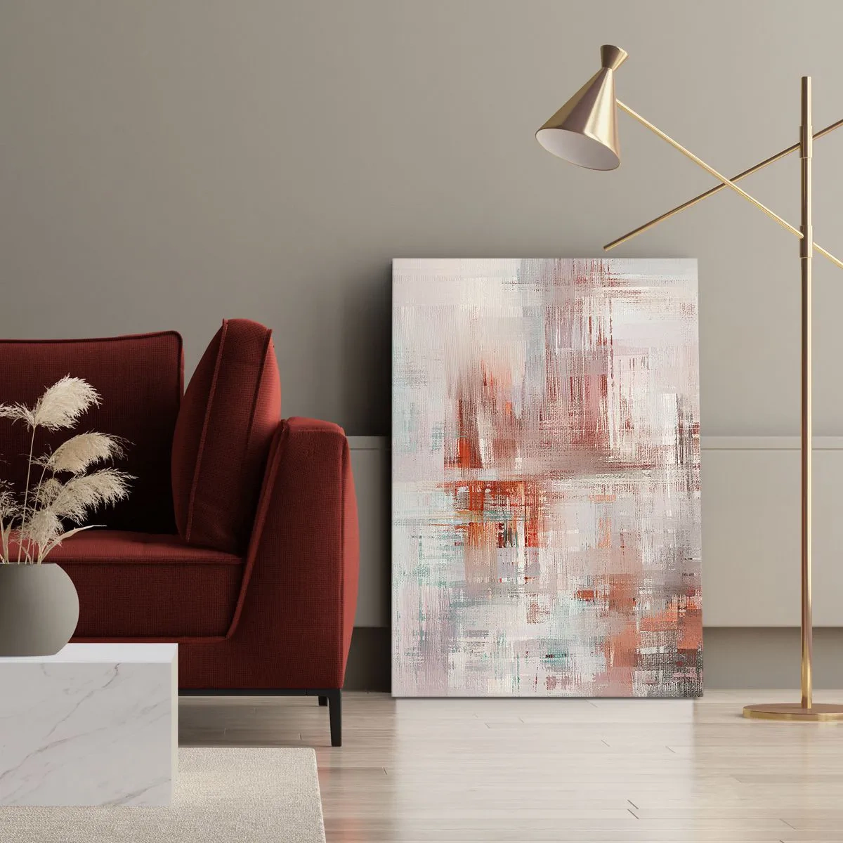 Tablou pe pânză - În ceață. Dar roz - 65x120 cm