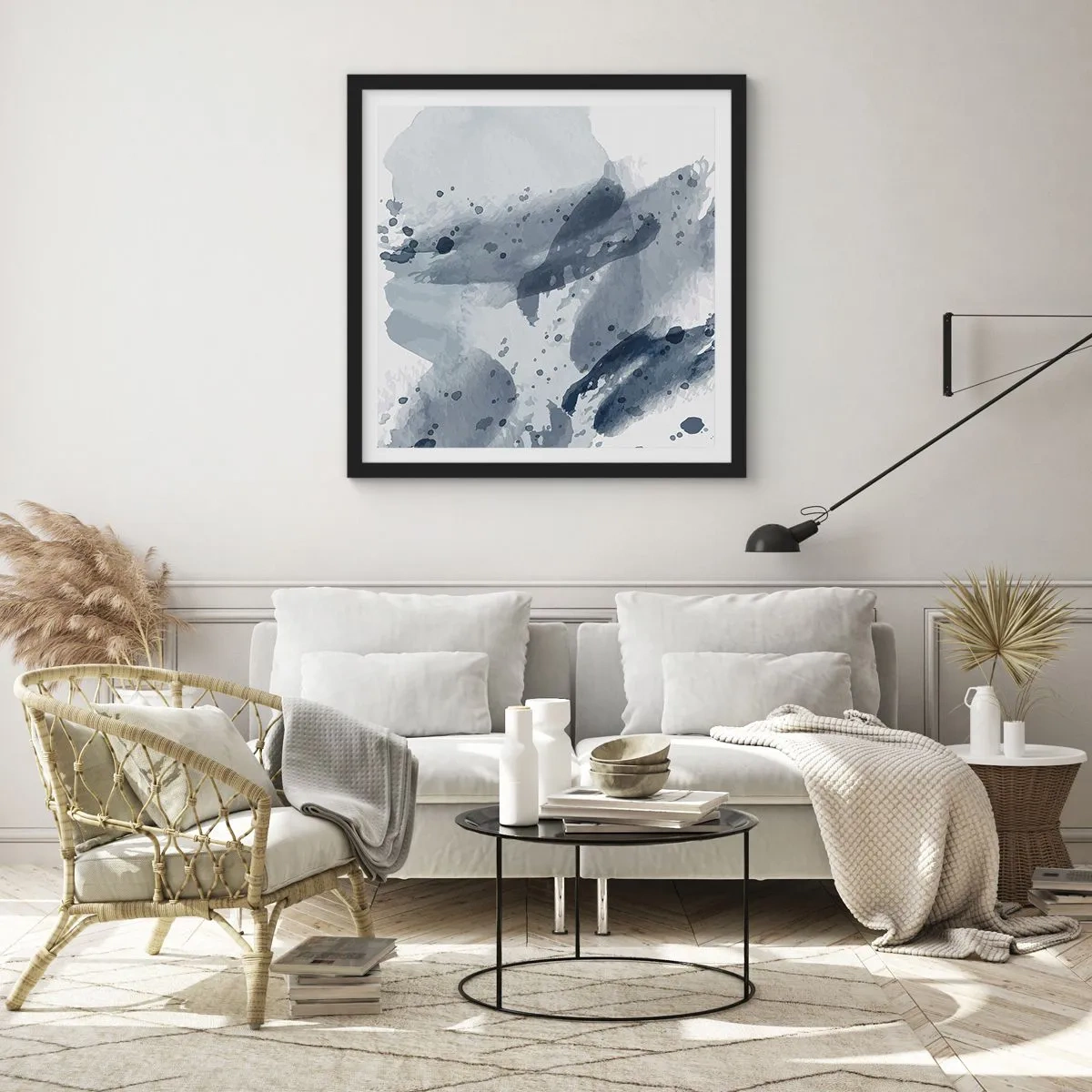 Poster în ramă neagră - Un studiu al naturii de apă - 40x40 cm