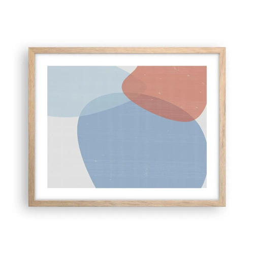 Poster în ramă de stejar deschis - Relații pastelate - 50x40 cm