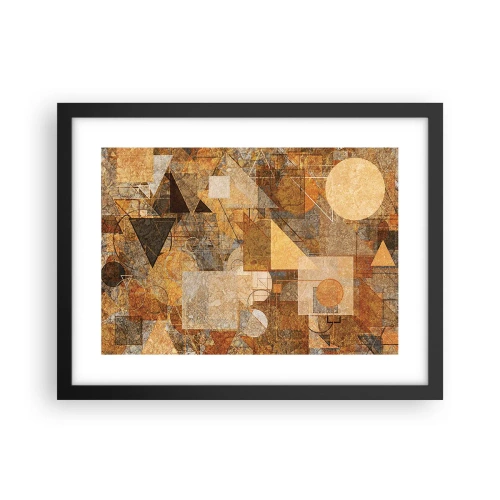 Poster în ramă neagră - Studiu cubist de bronz - 40x30 cm
