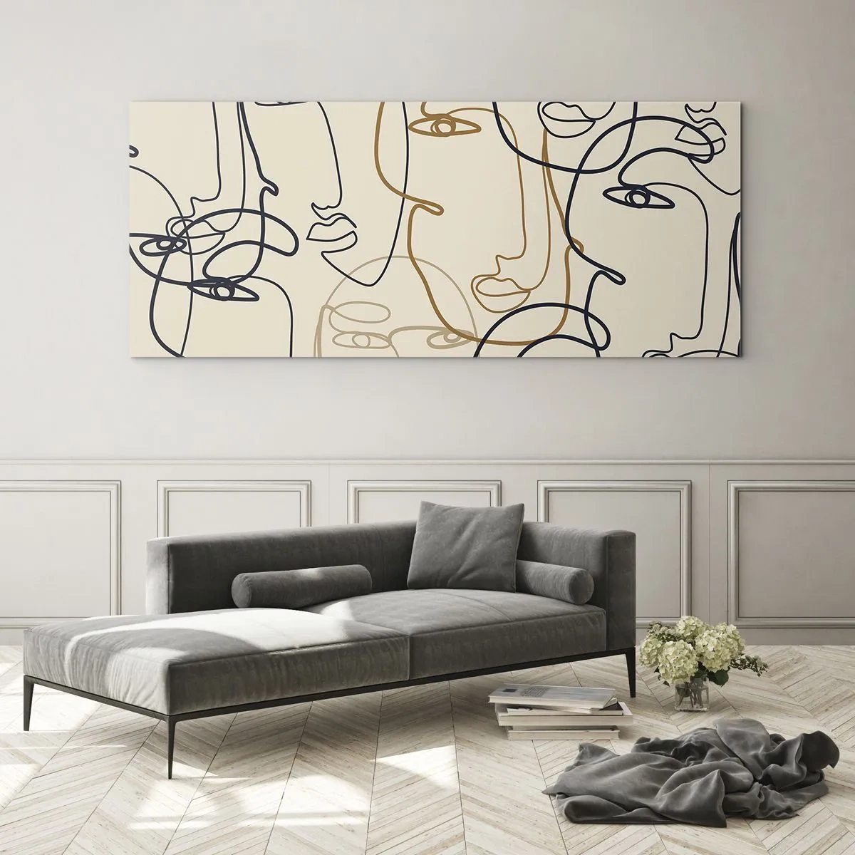 Tablou pe sticlă - Portret multiplicat - 120x50 cm