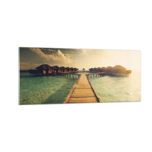 Tablou pe sticlă - O invitație caldă - 100x40 cm