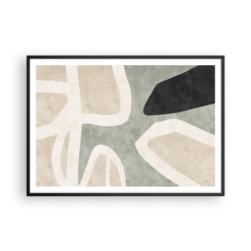 Poster în ramă neagră - Compoziție cu motiv negru - 100x70 cm