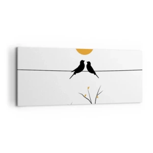 Tablou pe pânză - Seară cu privighetori - 100x40 cm