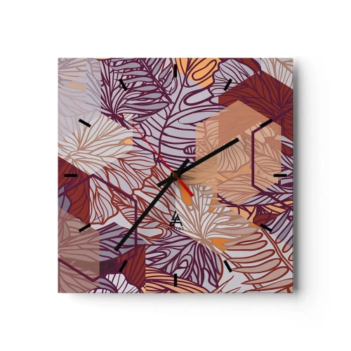 Ceas de perete - Ceas pe sticlă - Relația imposibilă dintre geometrie și natură - 30x30 cm