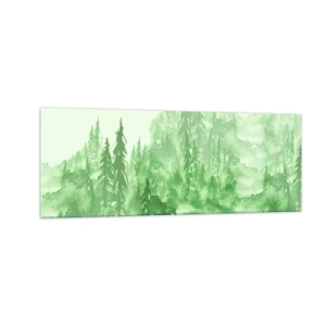 Tablou pe sticlă - Neclar prin ceața verde - 140x50 cm