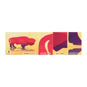 Mostră de Tapet Standard Eco - Puterea amarantului de zimbru - Animale, Wisent, Figura geometrică - 100x30 cm