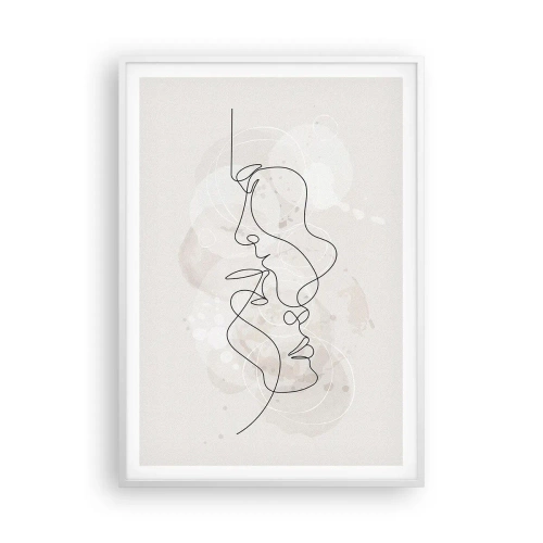Poster în ramă albă - Încurcați într-o îmbrățișare - 70x100 cm