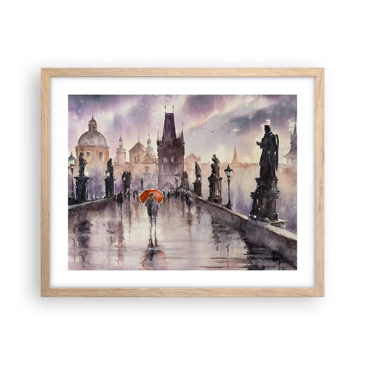 Poster în ramă de stejar deschis - Oamenii nu se schimbă - 50x40 cm