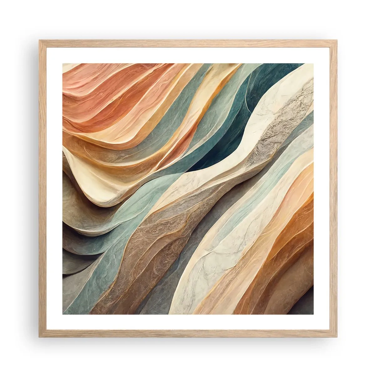 Poster în ramă de stejar deschis - Momentul dinaintea schimbării - 60x60 cm