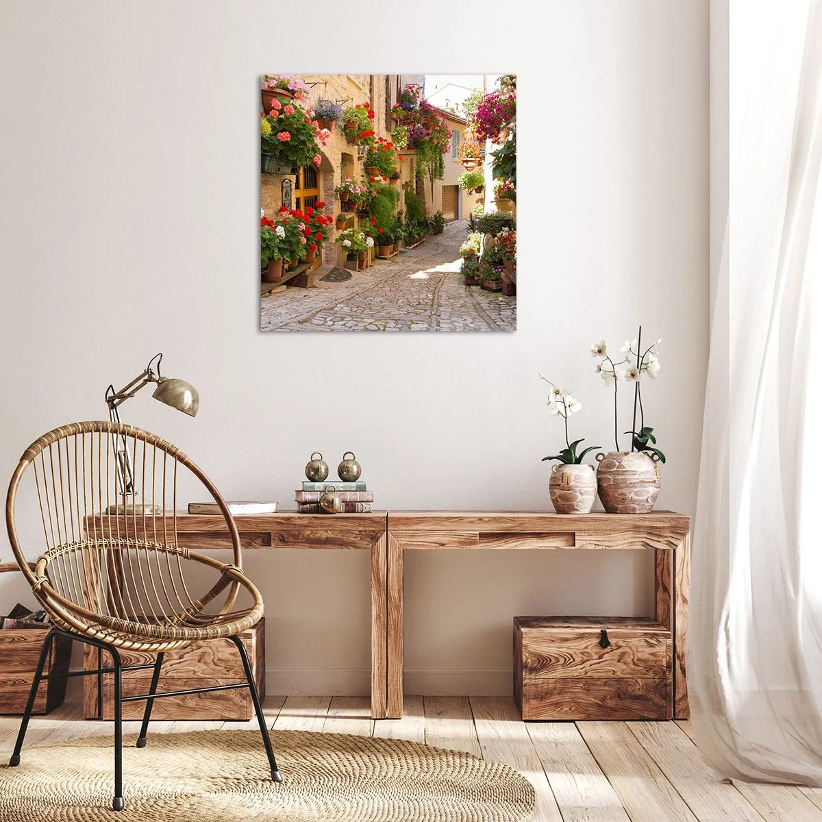 Tablou pe pânză - Într-un potop de flori - 40x40 cm