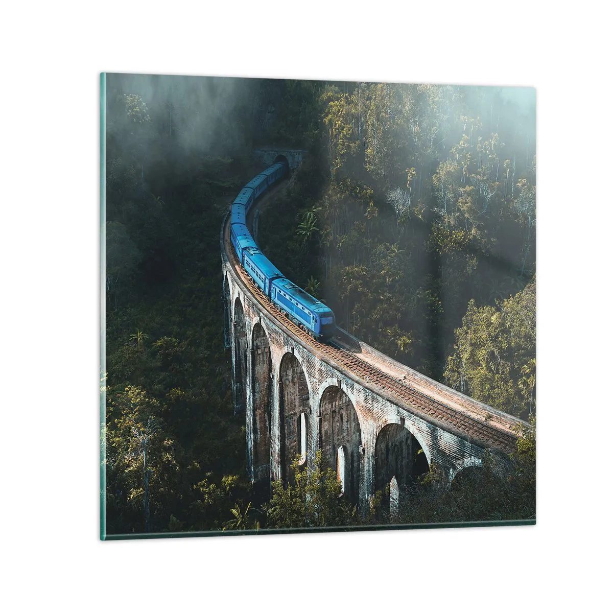Tablou pe sticlă - Cu trenul spre natură - 40x40 cm