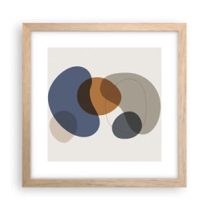 Poster în ramă de stejar deschis - Picături de culoare - 30x30 cm