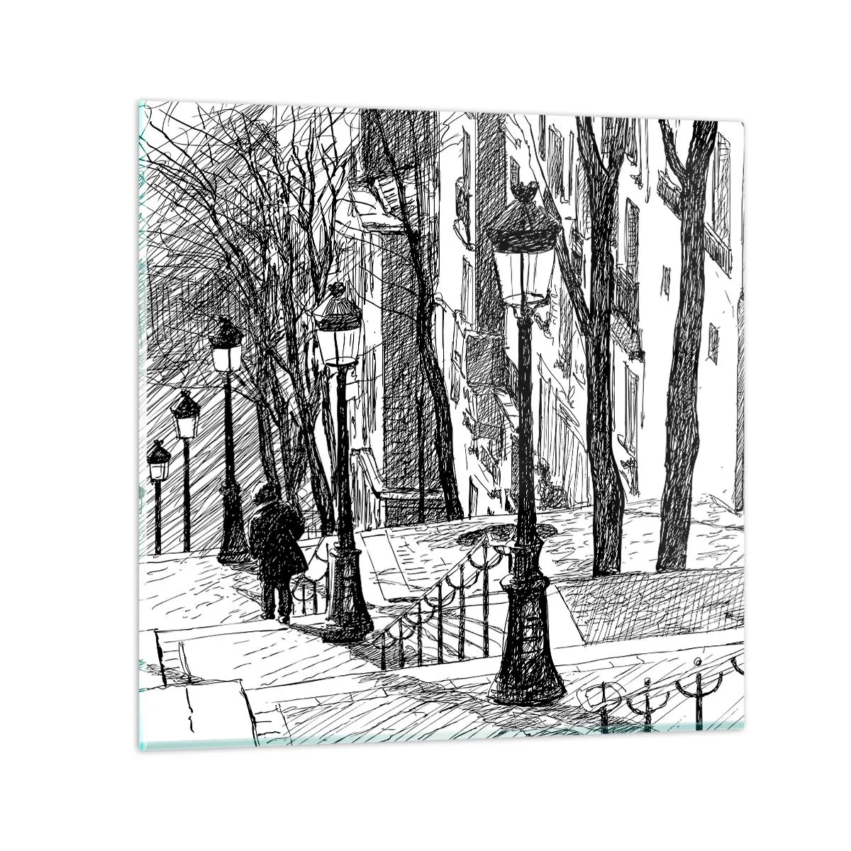 Tablou pe sticlă - Poveste de dragoste sau poveste de groază? - 30x30 cm