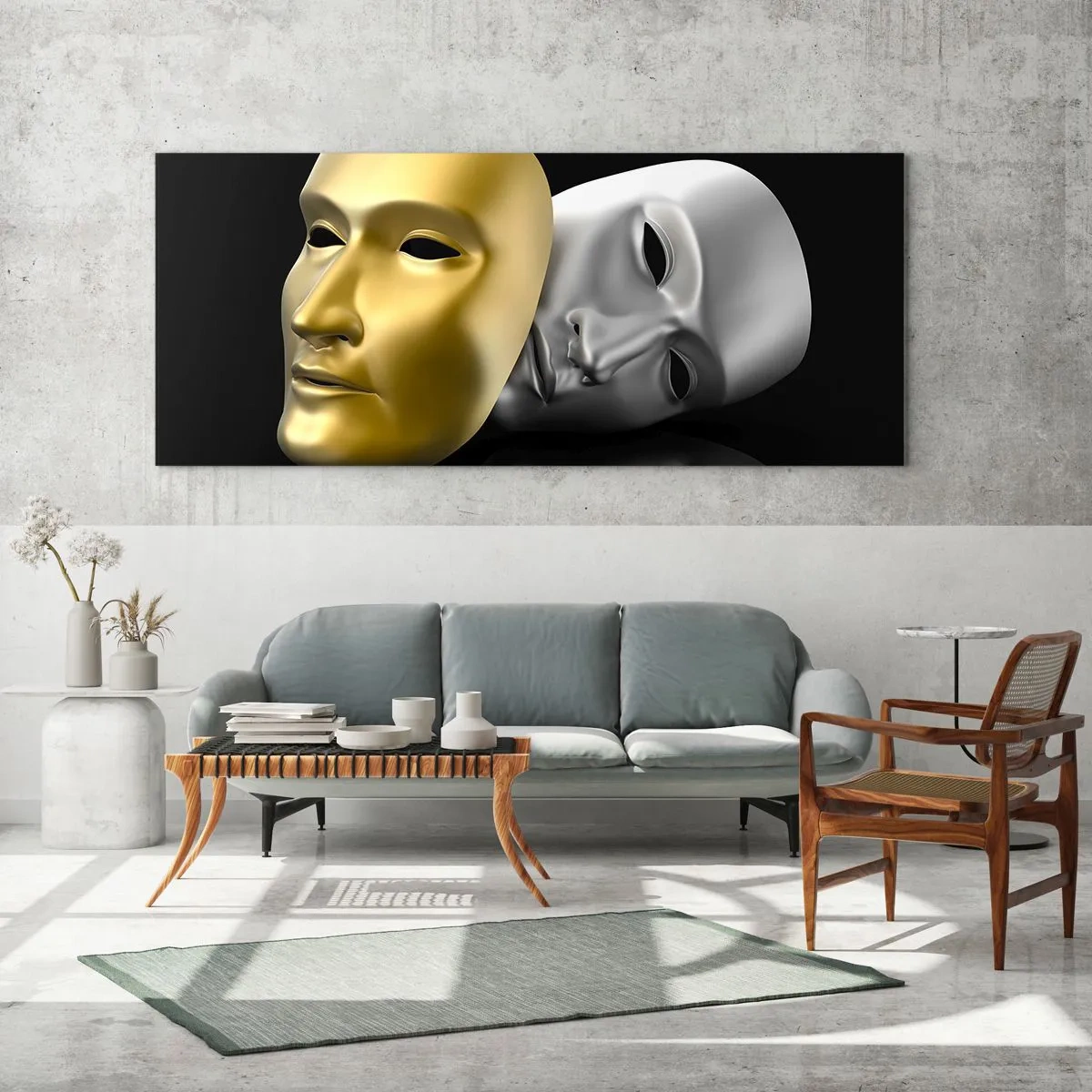 Tablou pe sticlă - Viața este teatru - 90x30 cm