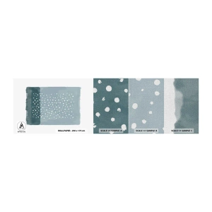 Mostră tapet Premium Canvas - Crescute pe albastru - Abstracția, Bucată, Minimalism - 100x30 cm