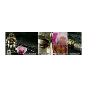 Mostră tapet Premium Canvas - Armonie între înțelepciune și frumusețe - Buddha, Religie, credinta - 100x30 cm