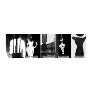 Mostră tapet Premium Canvas - Într-o atmosferă noir - Abstracția, Femeie și Bărbat, Modă - 100x30 cm