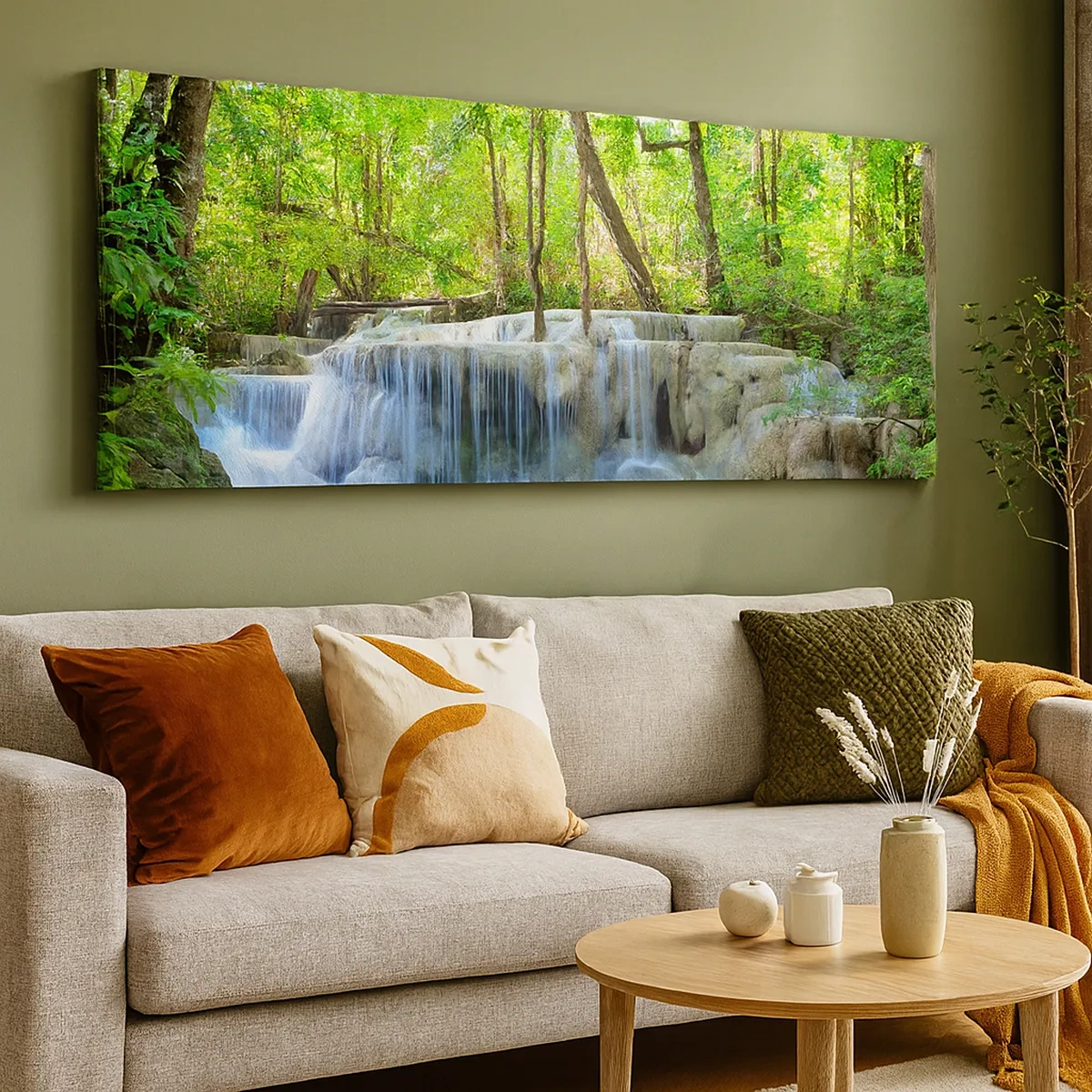 Tablou pe pânză - Scufundat în turcoaz și verde - 30x30 cm