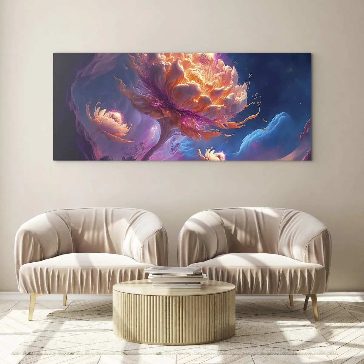 Tablou pe sticlă - O altă lume - 100x40 cm