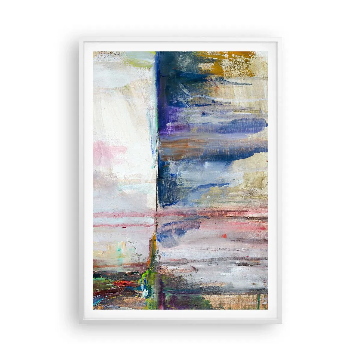 Poster în ramă albă - Impresii și asociații colorate - 70x100 cm