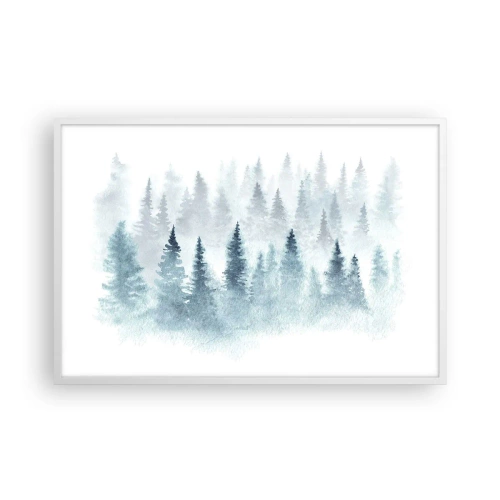 Poster în ramă albă - Înfășurate în ceață - 91x61 cm